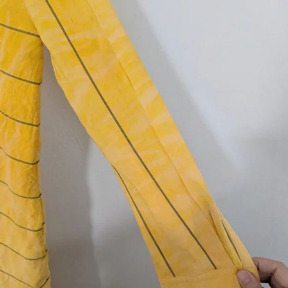 3.1 Phillip Lim Striped Tunic Dress Shirt Pleated Tiered Long Sleeve Yellow 4 - Picture 10 of 15